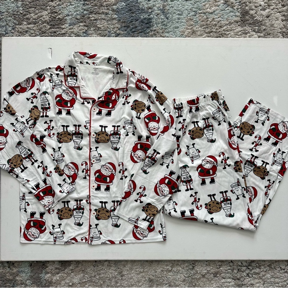 Carter's 2-Piece Santa Cookies Fleece Coat-Style Pajamas Size L